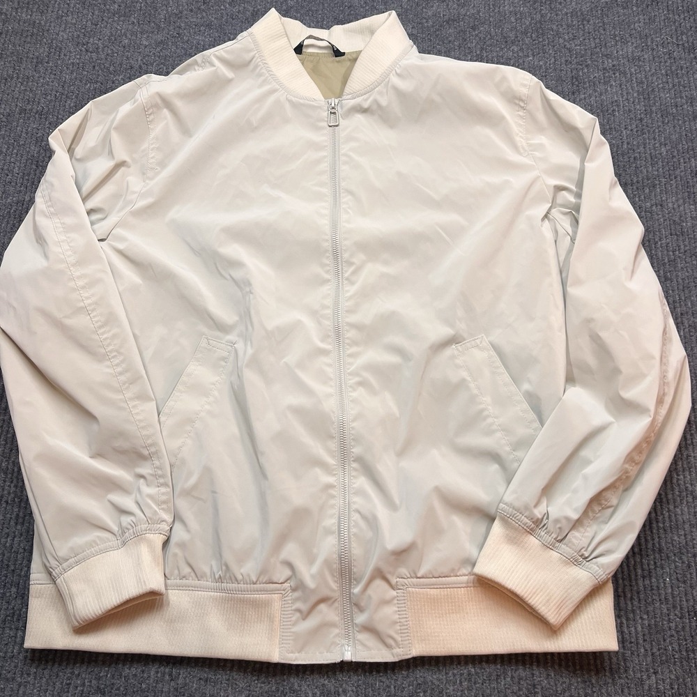 Zara Women's Bomber Jacket Cream‎ Ivory Full Zip Windbreaker Outerwear Varsity - Picture 2 of 9